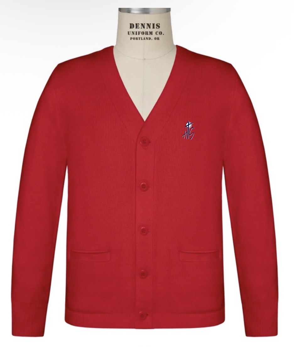 Red School Cardigan