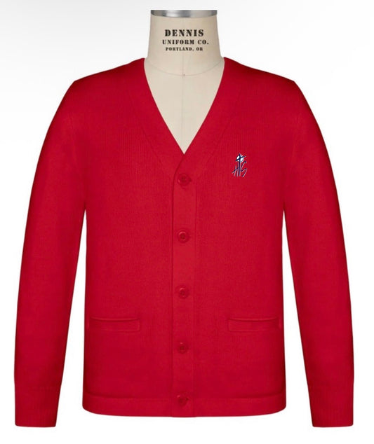 Red School Cardigan