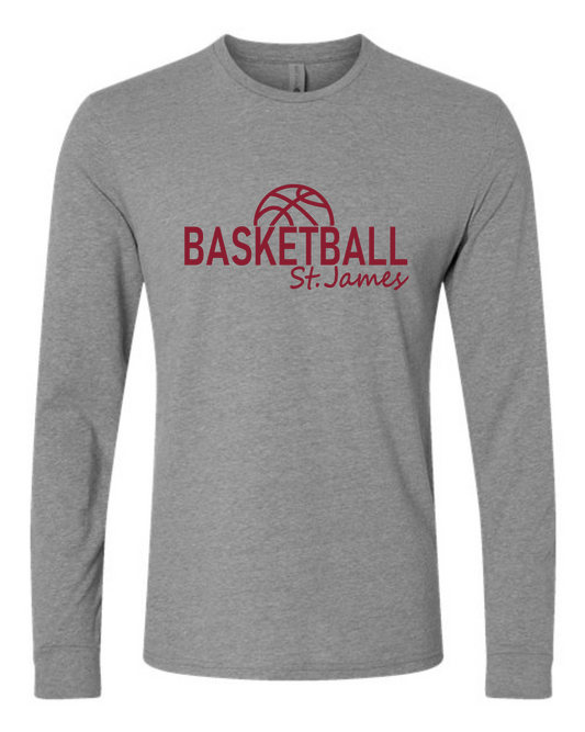 SJA Thunder Basketball Long Sleeve Gray
