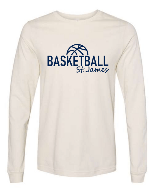SJA Thunder Basketball Long Sleeve Cream/Navy